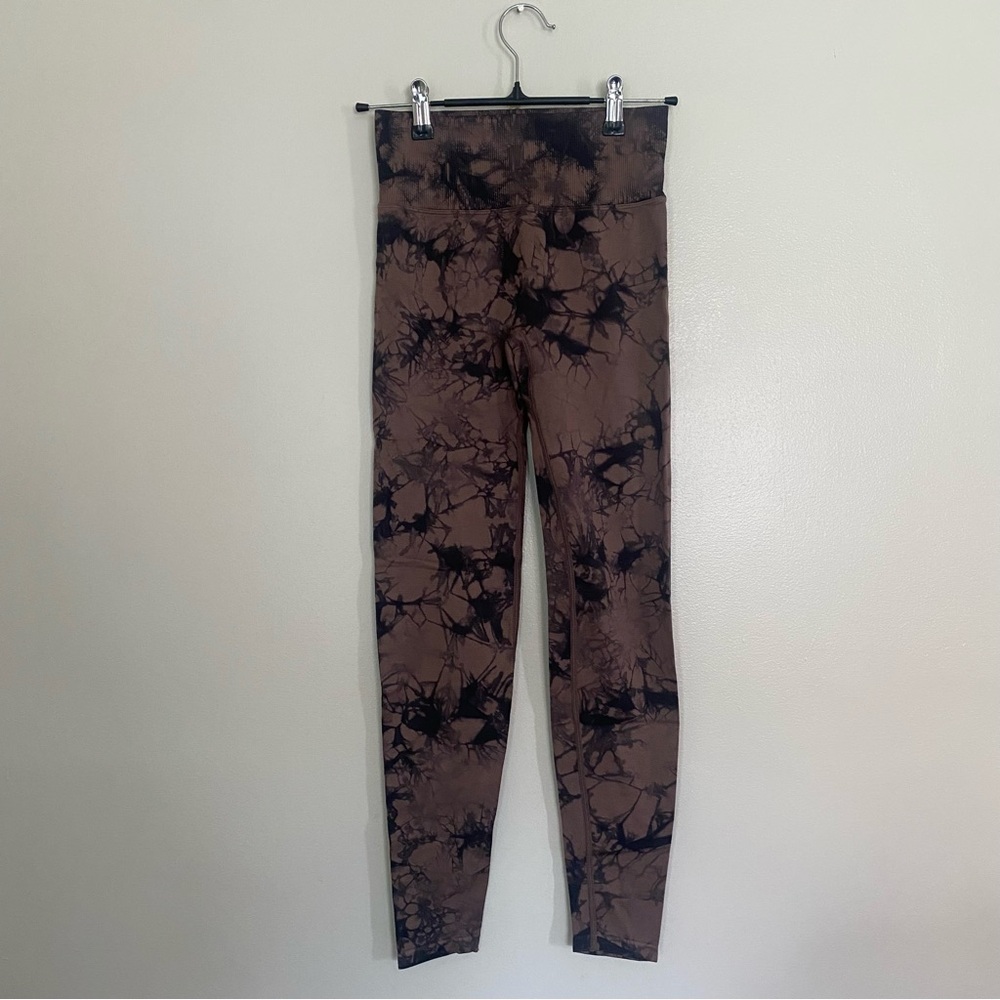 Victoria Black and Brown Tie-Dye Leggings - Extra Small